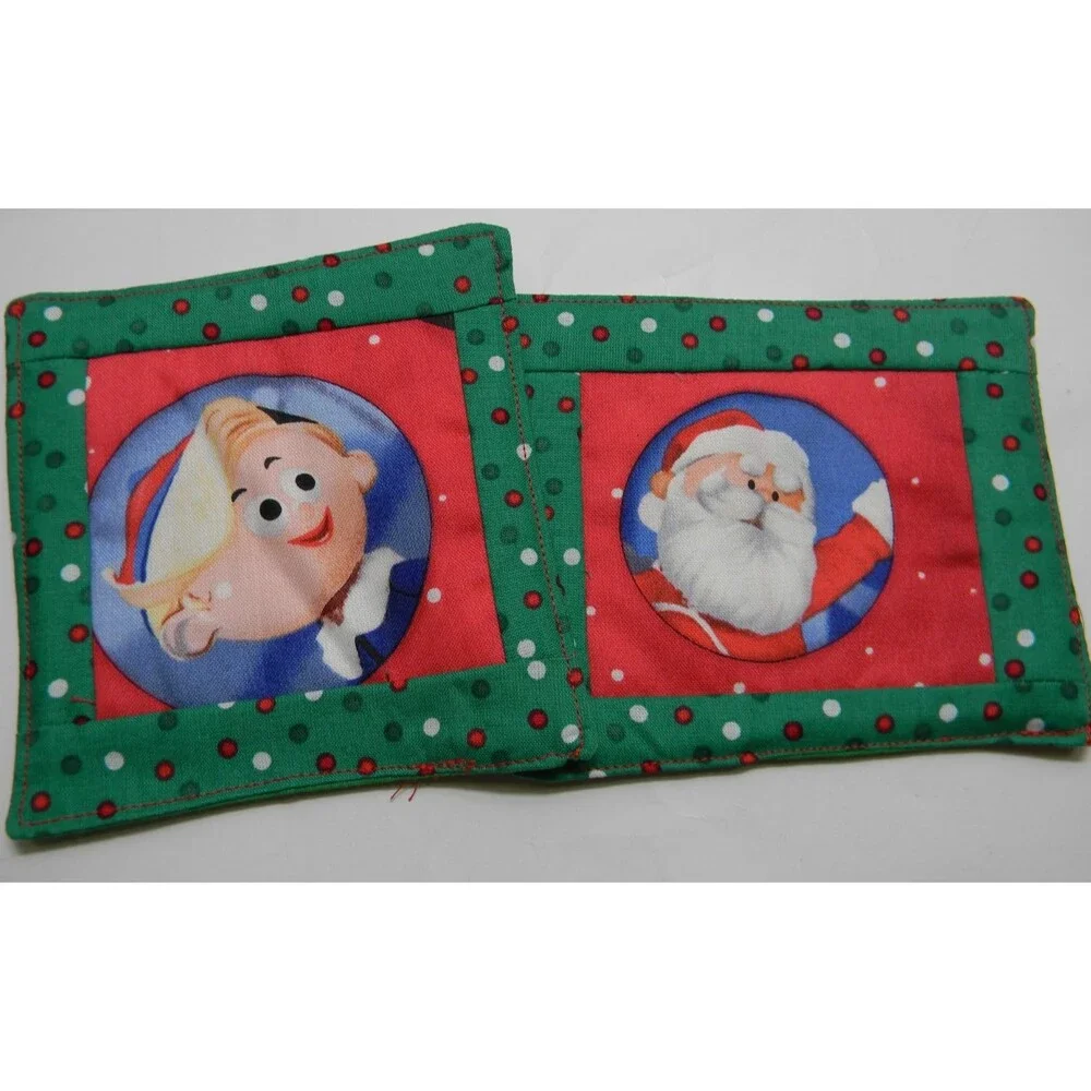 Handmade Vintage Coasters Hot Mats Characters from Rudolph Set of 5 Christmas